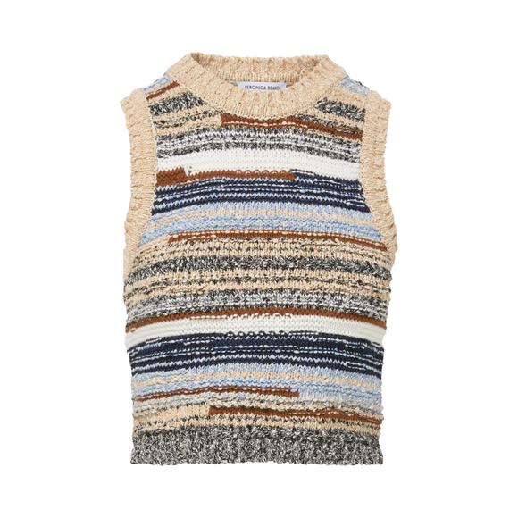 NEW VERONICA BEARD cropped jerrel knit tank in multi - Picture 3 of 6